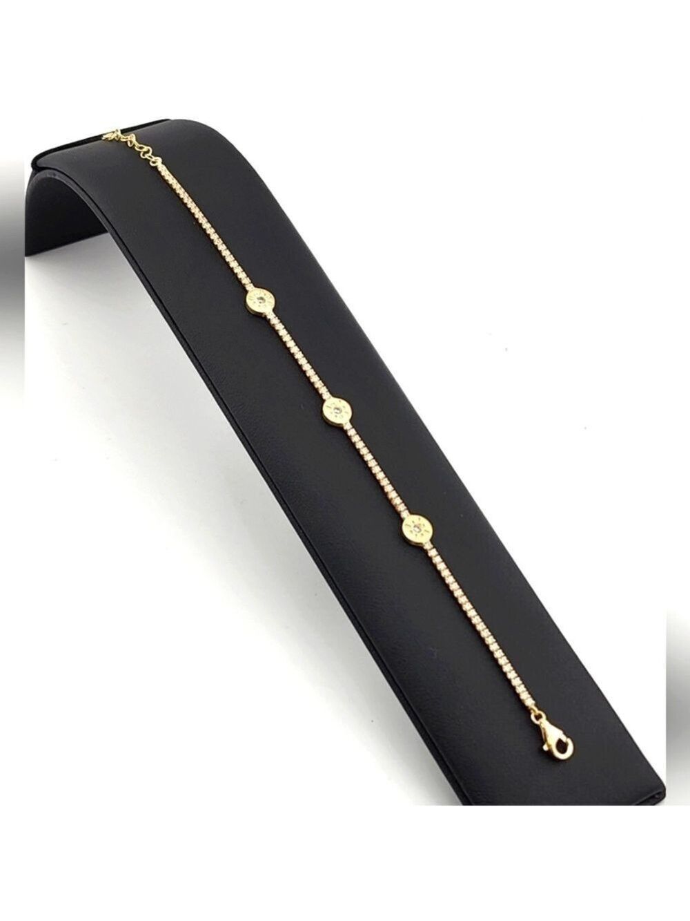 Elegant Gold Tone Bracelet Stamped 925 - Picture 1 of 9